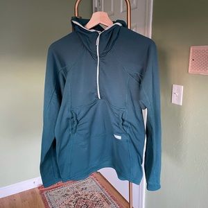 pa'lante grid fleece hoody size small in cyan